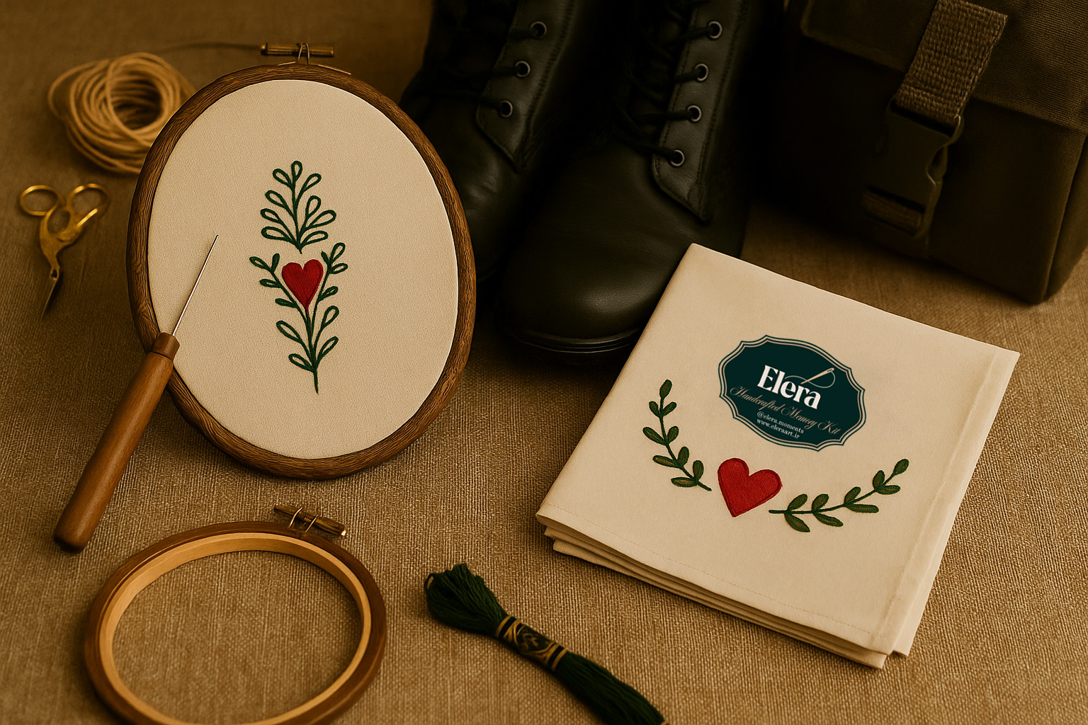 کیت گلدوزی برای دوخت هدیه سربازی عاشقانه و ماندگار